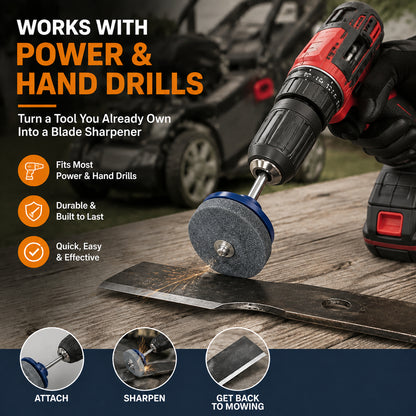 🛠️ Mower Blade Sharpening Attachment – Fits Most Drills, Fast & Simple