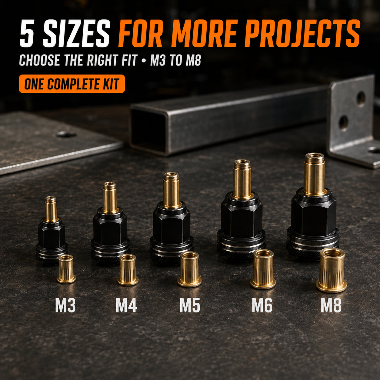 🔧 🔩2026 Hot sell Complete Drill-Powered Rivet Nut Kit – M3–M8 Threaded Insert Tool Set