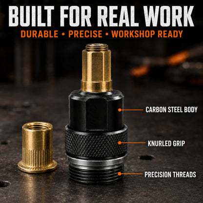 🔧 🔩2026 Hot sell Complete Drill-Powered Rivet Nut Kit – M3–M8 Threaded Insert Tool Set