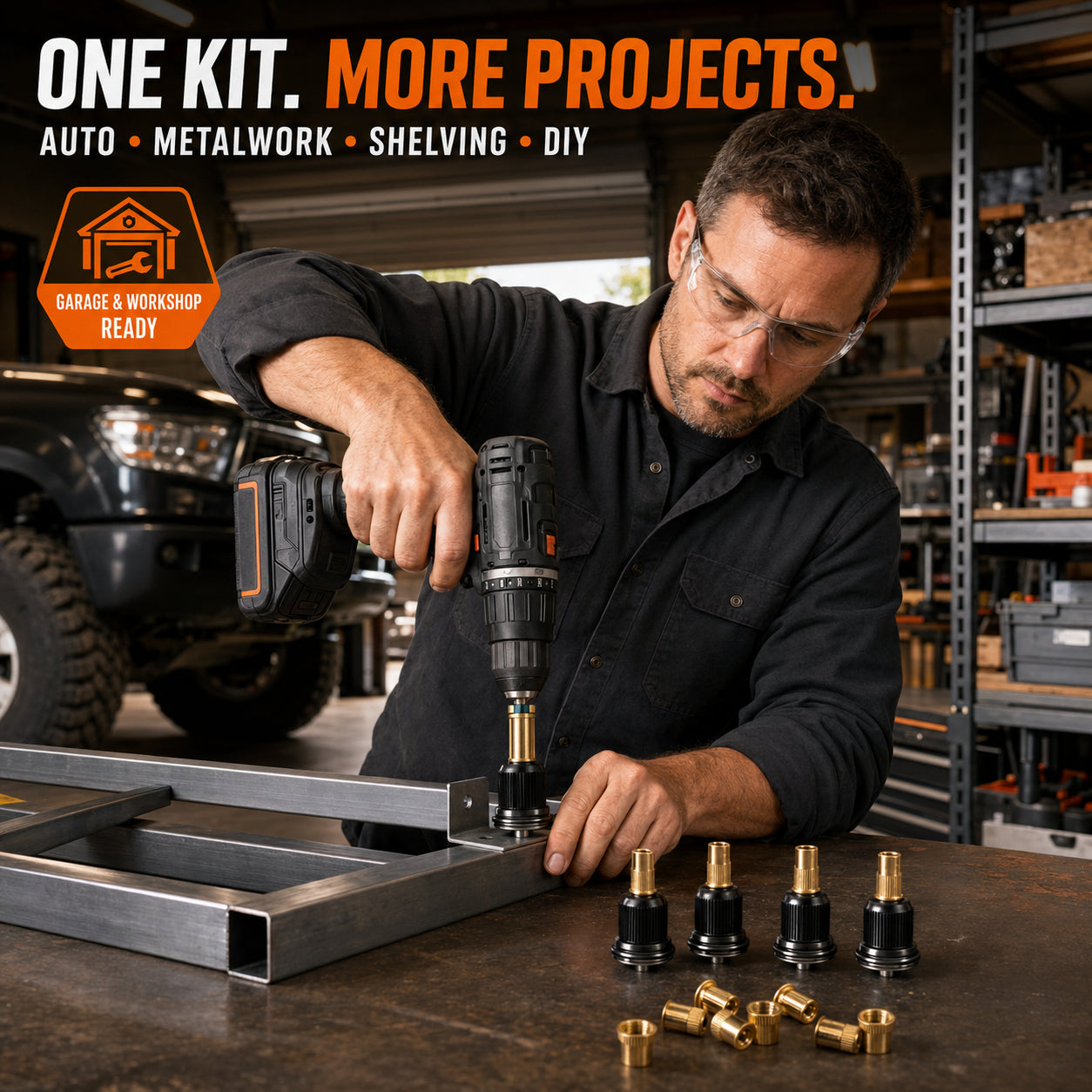 🔧 🔩2026 Hot sell Complete Drill-Powered Rivet Nut Kit – M3–M8 Threaded Insert Tool Set