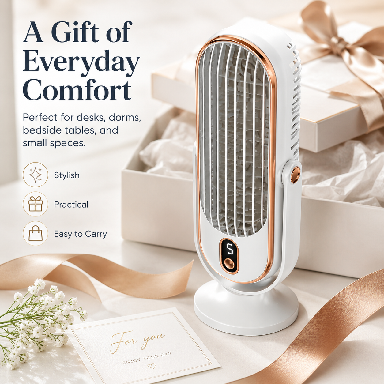 Portable Desktop Air Conditioner Fan with 5 Wind Speed