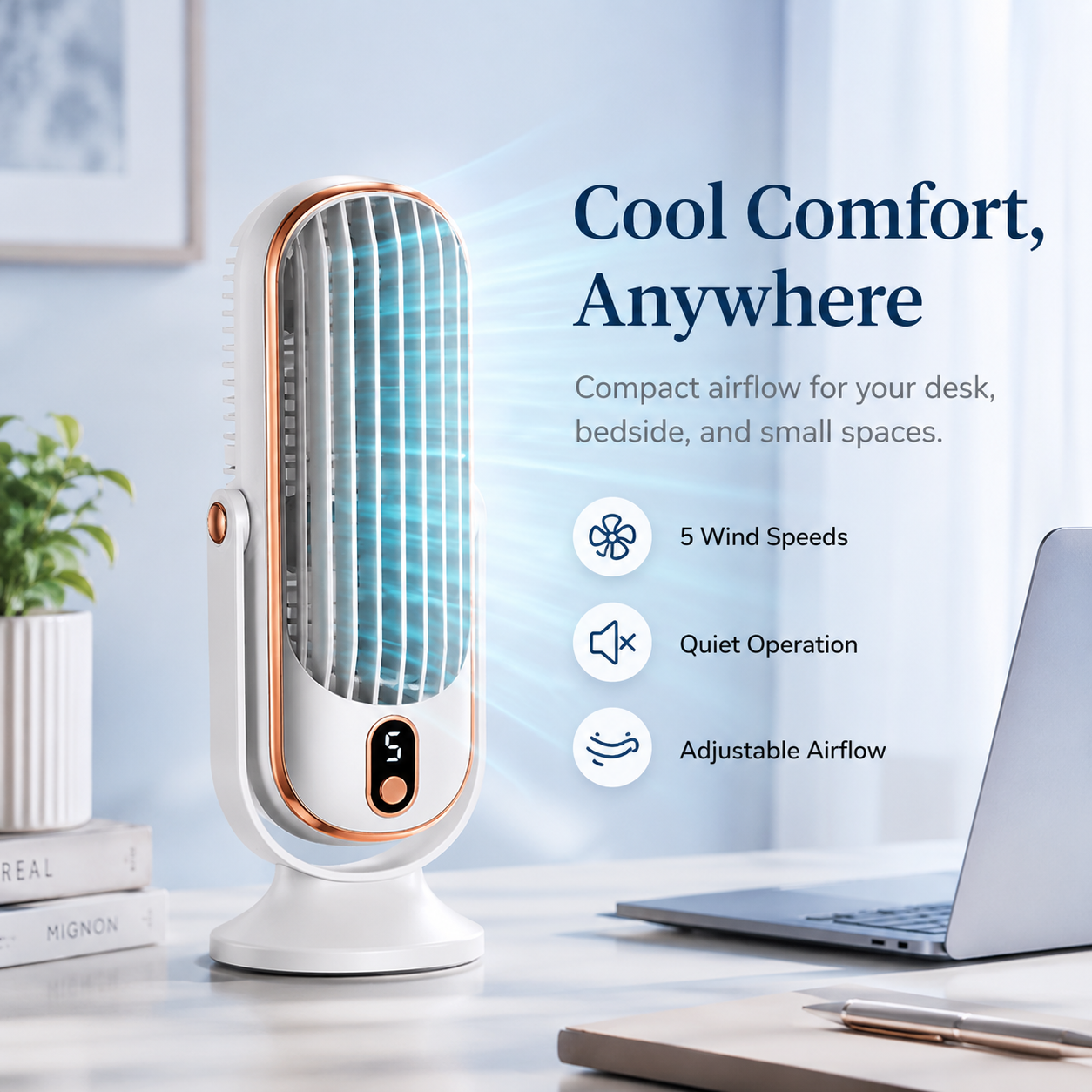 Portable Desktop Air Conditioner Fan with 5 Wind Speed