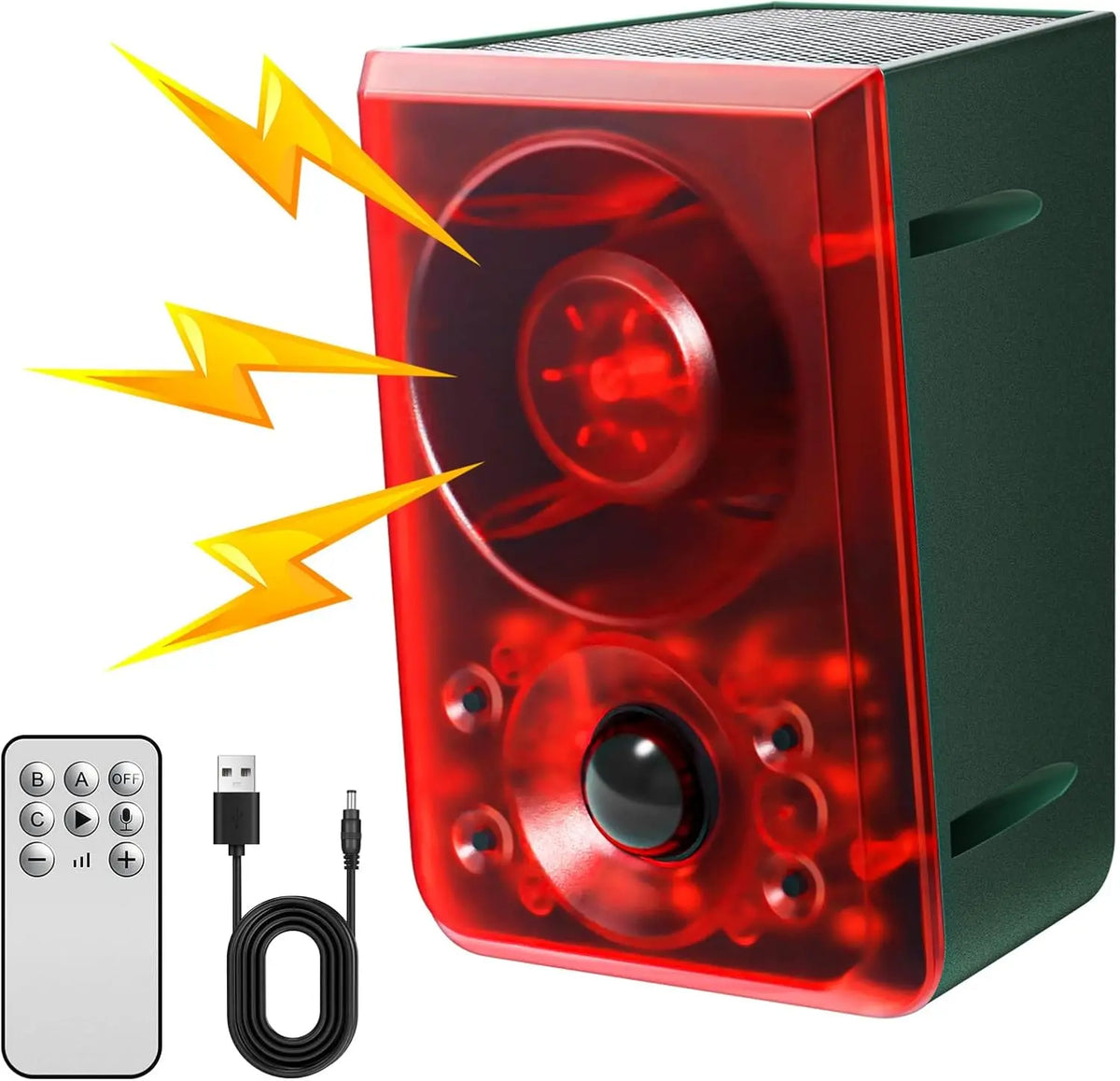 Solar Outdoor Motion Sensor Alarm - Dog Barking & Gunshot Sound
