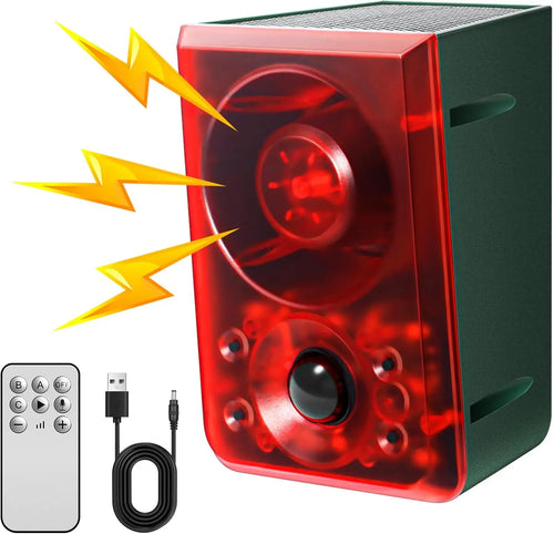 Solar Outdoor Motion Sensor Alarm - Dog Barking & Gunshot Sound