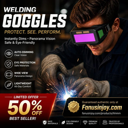 🥽50% OFF NOW! Welder's Eye Protection Goggles‑Solar Powered Auto‑Darkening Welding Goggles, Anti‑Glare Safety Eyes Shield for Arc Welding, Mig Tig Welding Work