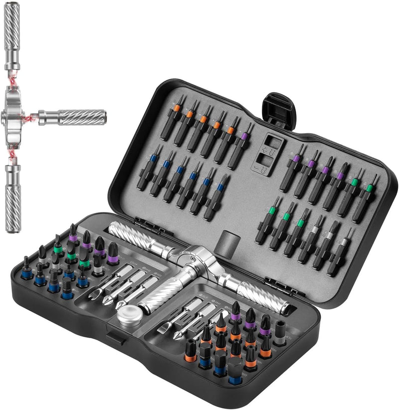 Selnivo® 24-in-1 T-Handle Ratchet Screwdriver Set – Magnetic Bit Kit with Storage Case