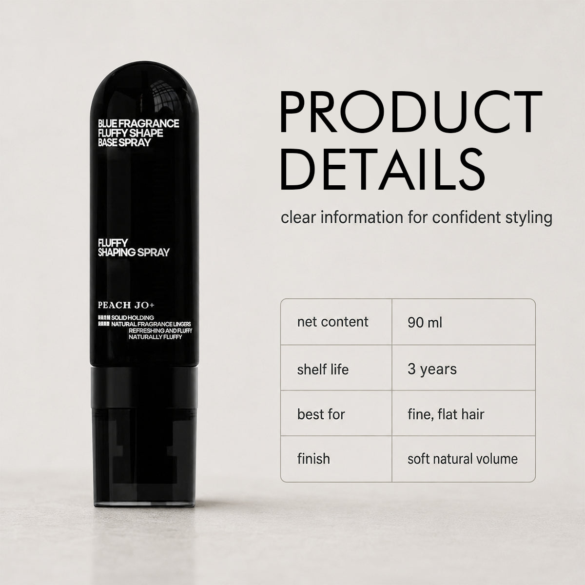 ✨Fluffy Hair Shaping Spray, Peach Scent Volumizing Hair Mist for Long Wear Hold