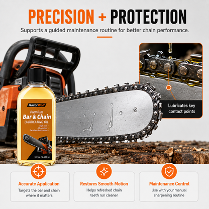 RazorWolf Bar & Chain Care Oil – All-Weather Chainsaw Lubricating Oil