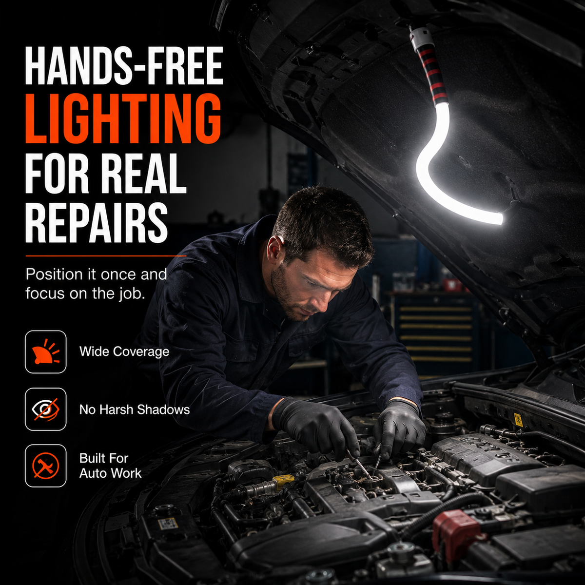 Flexible Hands-Free LED Work Light