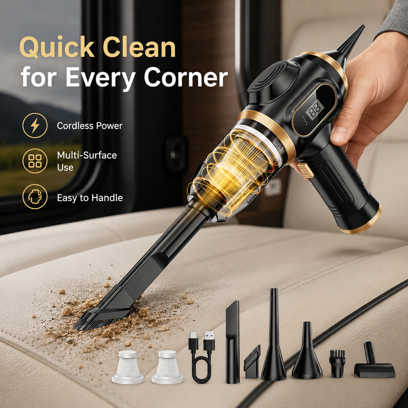 🚐 Powerful Cordless RV Vacuum for Dust, Dirt & Pet Hair