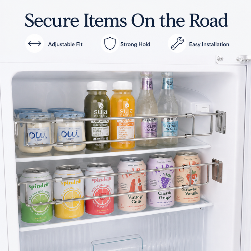 RV Travel Secure Bars – Adjustable Stainless Steel Rods for Organizing