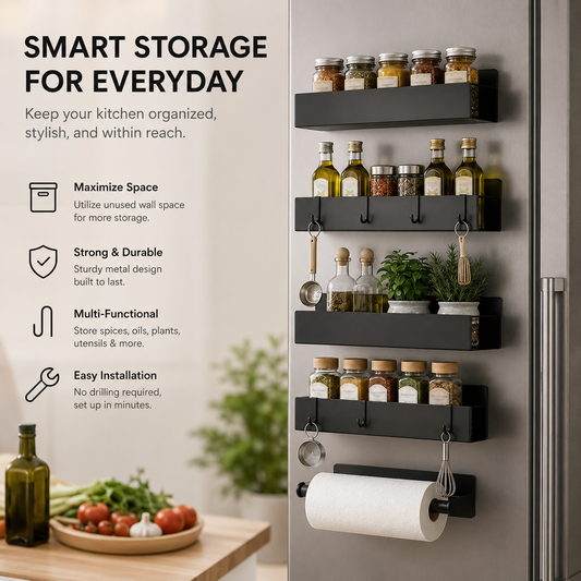 🚐 RV Fridge Magnetic Shelves | Space-Saving Set