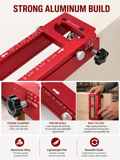 🔨 Adjustable Door Hinge Jig for Precise Mortising