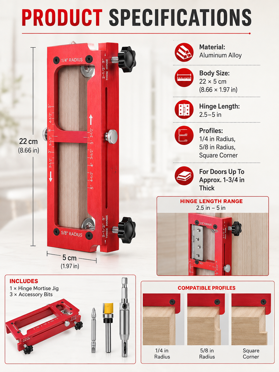 🔨 Adjustable Door Hinge Jig for Precise Mortising