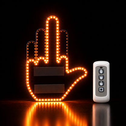 😂🤘 Rear Window LED Gesture Hand – Remote Controlled