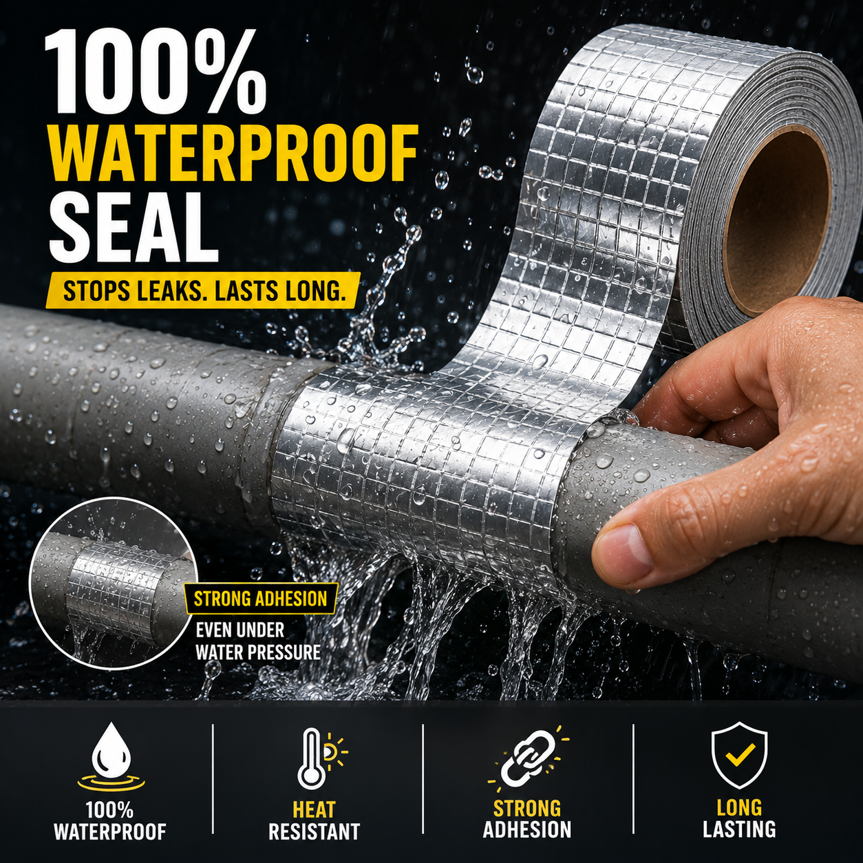 Waterproof Aluminum Butyl Tape for Leakage Repair