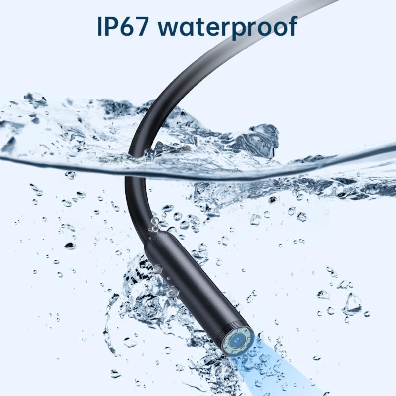 📷 1920P HD Endoscope Camera, 8 LED Lights Semi-Rigid Borescope for iOS & Android
