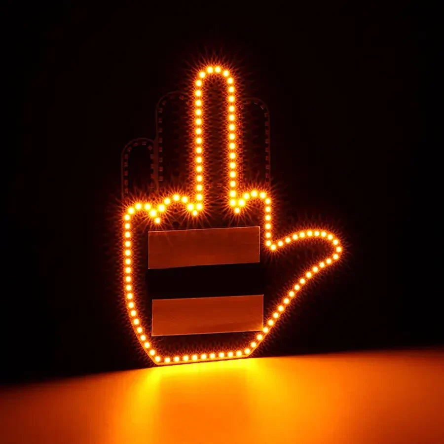 😂🤘 Rear Window LED Gesture Hand – Remote Controlled