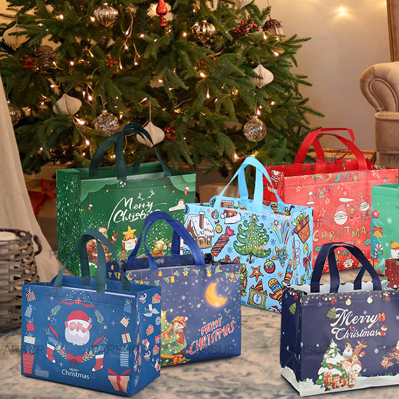 ♻️Best Gift For Kids ♻️🎁Halloween & Christmas Non-Woven Candy Tote Bag🎁