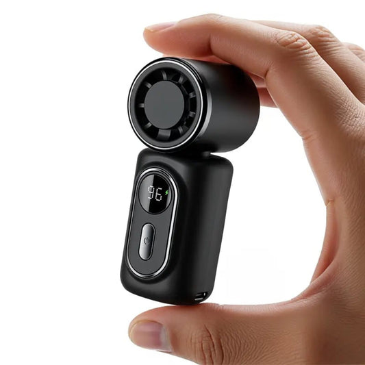 Portable handheld cooling fan with compact ergonomic design