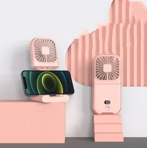Dual-Mode Travel Fan (Love Pink)