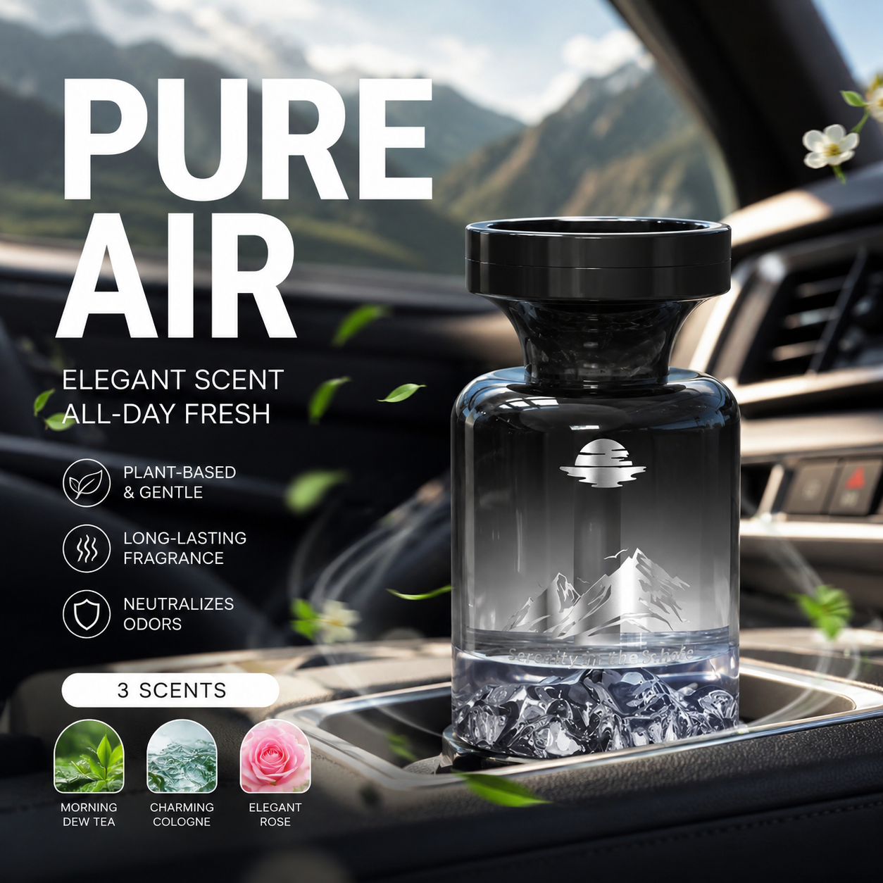 🥳2026 HOT SALE🥳💞50K+ SOLD!🚗🌿 50% OFF! 110ml Long-Lasting Car Air Freshener – Natural plant extracts, eliminates smoke & pet odours. Weeks of freshness. Mountain design. Breath easy! 💨✨