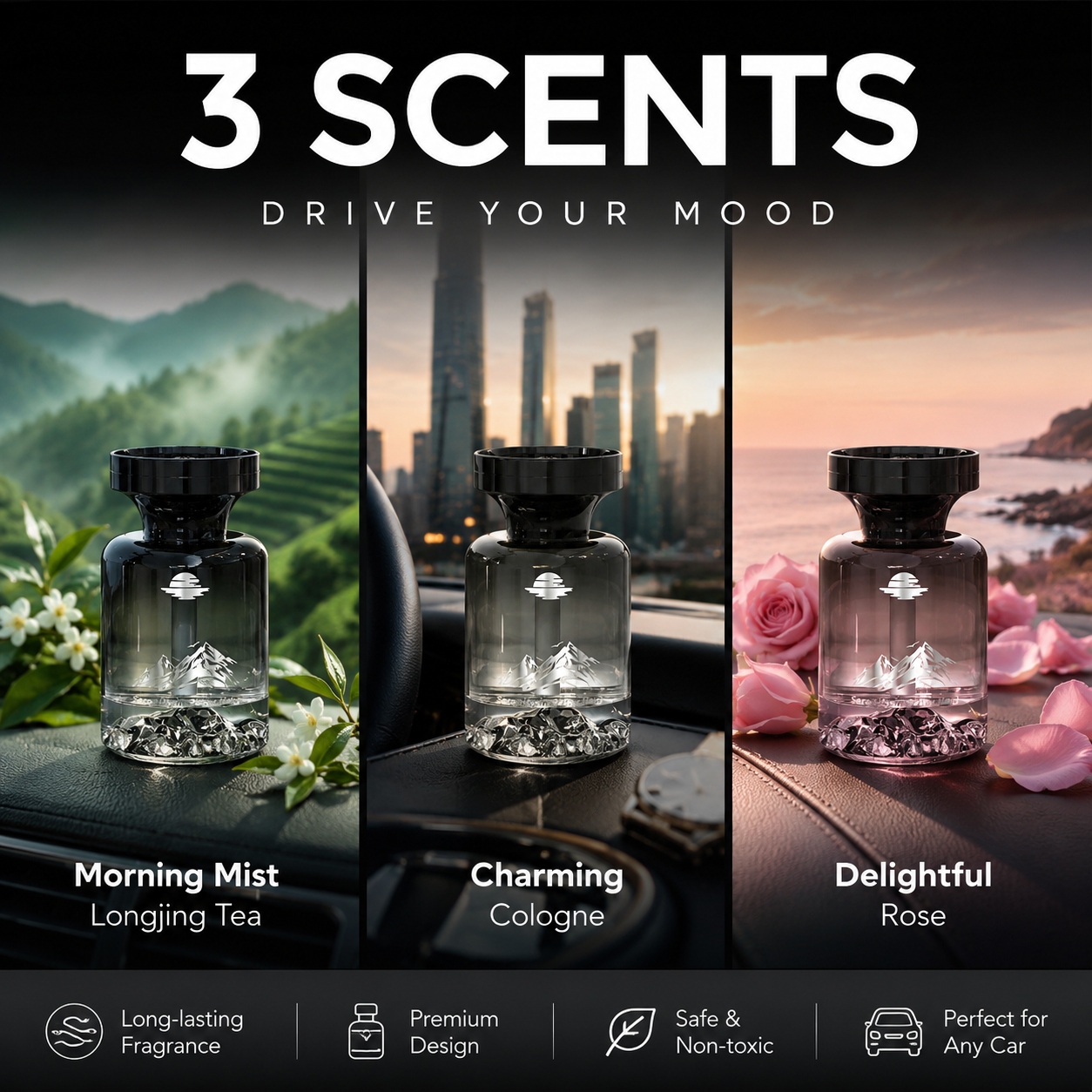🥳2026 HOT SALE🥳💞50K+ SOLD!🚗🌿 50% OFF! 110ml Long-Lasting Car Air Freshener – Natural plant extracts, eliminates smoke & pet odours. Weeks of freshness. Mountain design. Breath easy! 💨✨