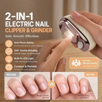 ✂️ LIMITED-TIME 50% OFF! 💅 2-in-1 Smart Electric Nail Clipper & Polisher 🌟