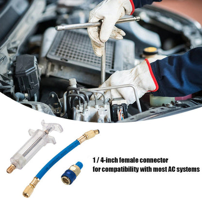 🔧 50% RABATT NU! 🚗 Precisions AC-olje- och Färgämnesinjektor – Hållbar Mässing & Högtrycksslang 🛠️