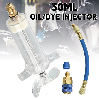 🔧 50% RABATT NU! 🚗 Precisions AC-olje- och Färgämnesinjektor – Hållbar Mässing & Högtrycksslang 🛠️